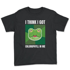 I Think I Got Chlorophyll In Me Hilarious Frog Face Meme print - Youth Tee - Black
