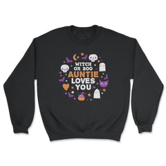 Witch or Boo Auntie Loves You Halloween Reveal design - Unisex Sweatshirt - Black