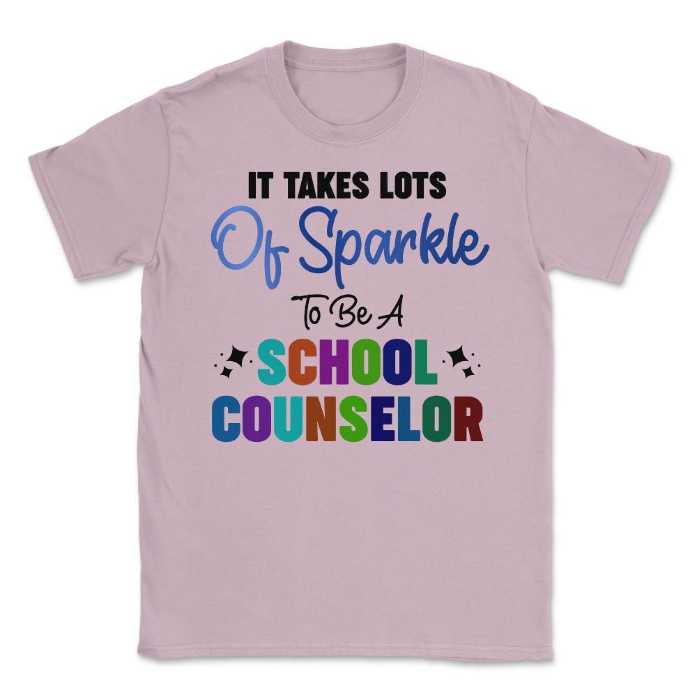 Funny It Takes Lots Of Sparkle To Be A School Counselor Gag print - Light Pink