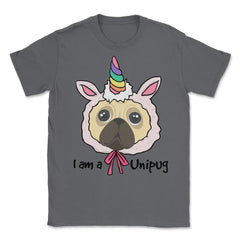 I am a Unipug graphic Funny Humor pug gift tee Unisex T-Shirt - Smoke Grey