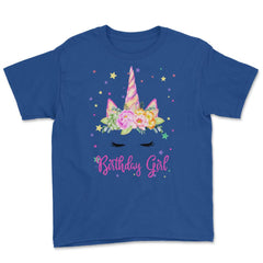 Birthday Girl! Unicorn Lashes design Gift Youth Tee - Royal Blue
