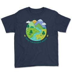 What a beautiful world Earth Day design Gifts graphic Tee Youth Tee - Navy