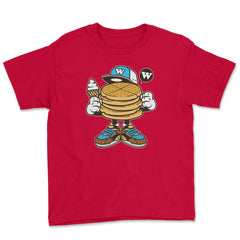 Waffle Fanatic design Novelty graphic Tee Gift Youth Tee - Red