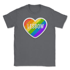 Lesbow Rainbow Heart Gay Pride product design Tee Gift Unisex T-Shirt - Smoke Grey