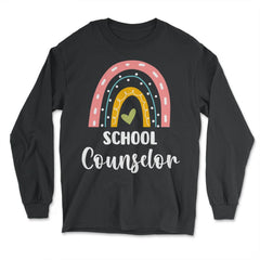 School Counselor Cute Rainbow Colorful Career Profession product - Long Sleeve T-Shirt - Black
