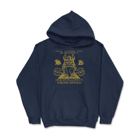 You don’t always need a plan Distressed Viking print Hoodie - Navy