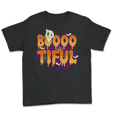 Boo-tiful Funny Halloween Ghost Trick or Treat Youth Tee - Black