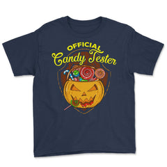 Official Candy Tester Trick or Treat Halloween Fun Youth Tee - Navy