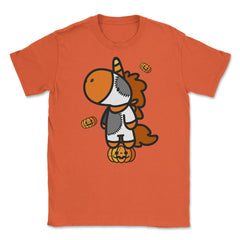 Halloween Unicorn with Pumpkins T Shirts Gifts Unisex T-Shirt - Orange