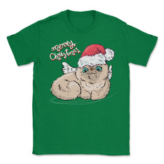 Merry Christmas Angel Cat Funny Humor T-Shirt Tee Gift Unisex T-Shirt - Green