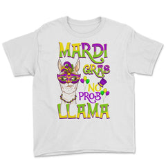 Mardi Gras Llama Funny Carnival Gift design Youth Tee - White