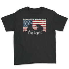 Remember& Honor Thank You First Responders Patriotic Tribute product - Youth Tee - Black