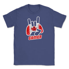 Canadian Flag Gamer Fun Humor T-Shirt Tee Shirt Gift Unisex T-Shirt - Purple