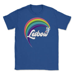 Lesbow Rainbow Unicorn Color Gay Pride Month t-shirt Shirt Tee Gift - Royal Blue