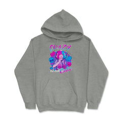 Anime Girl Crazy But Still Cute Pastel Goth Theme Gift print Hoodie - Grey Heather