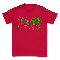 Dancing Human Skeletons Shirt Halloween T Shirt Gi Unisex T-Shirt - Red