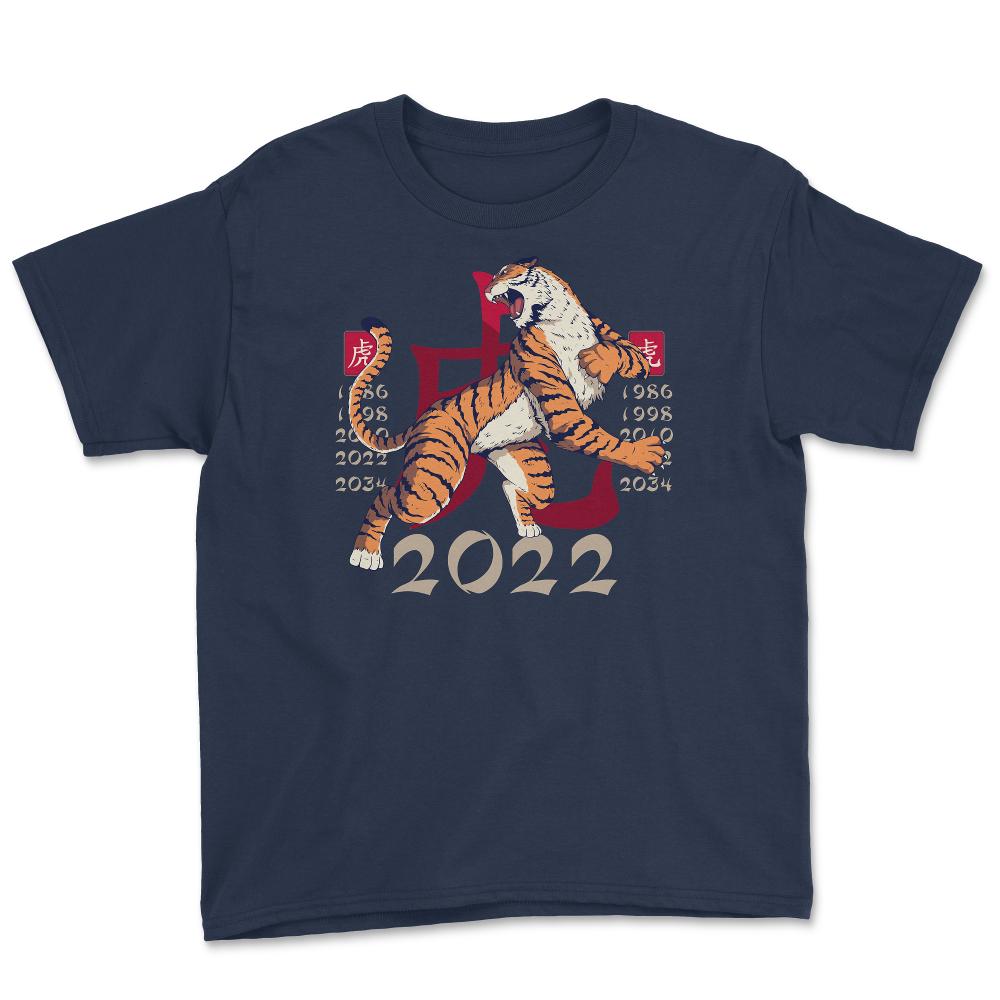 Year of the Tiger 2022 Chinese Aesthetic Design product Youth Tee - Navy