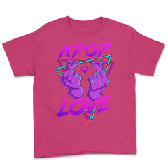 Korean Love Sign K-POP Love Fingers design Youth Tee - Heliconia