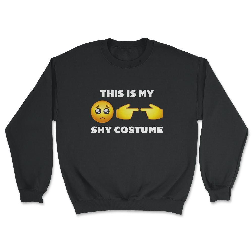 Shy Quote Halloween Costume Shy Fingers & Emoticon graphic - Unisex Sweatshirt - Black