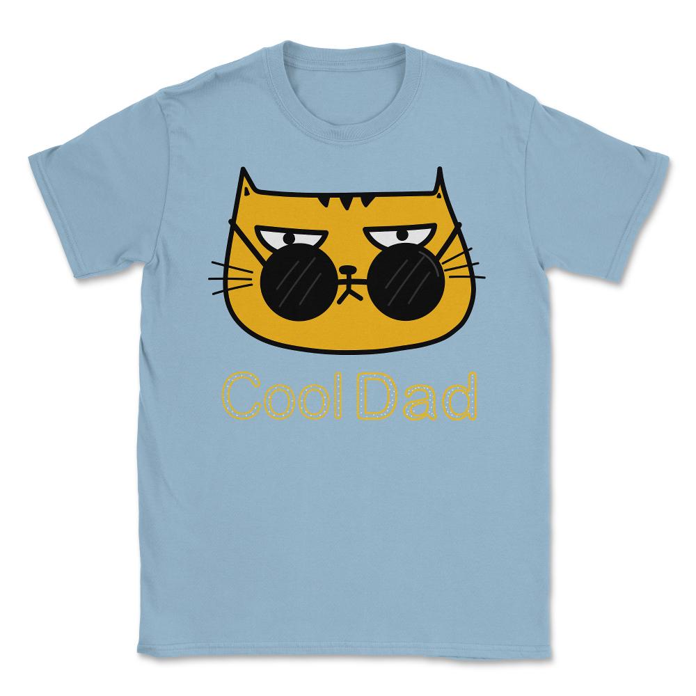 Cool Dad Hipster Cat Humor T-Shirt Tee Gift Unisex T-Shirt - Light Blue