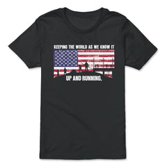 Patriotic Construction Worker Keeping The World Running product - Premium Youth Tee - Black