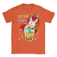 Boba Tea Bubble Tea Cute Kawaii Unicorn Gift design Unisex T-Shirt - Orange