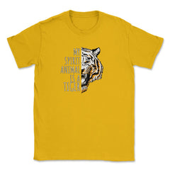 My Spirit Animal is a White Tiger Awesome Rare product Unisex T-Shirt - Gold