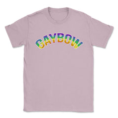 Gaybow Rainbow Word Art Gay Pride t-shirt Shirt Tee Gift Unisex - Light Pink