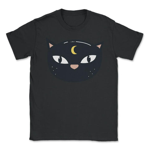 Mysterious Halloween Cat Face Costume Shirt Gifts Unisex T-Shirt - Black