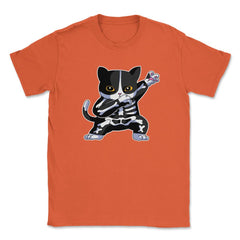 Cat Dabbing in Halloween Skeleton Costume Funny Cute product Unisex - Orange