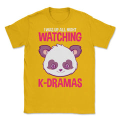 Cute Panda K-Drama Funny Korean graphic Unisex T-Shirt - Gold
