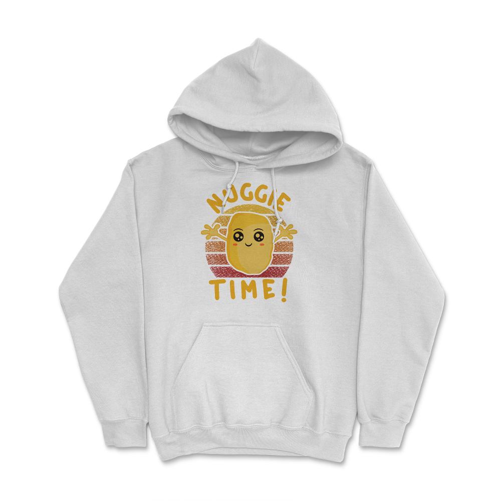 Nuggie Time! Happy Kawaii Chicken Nugget With Open Arms product Hoodie - White