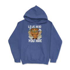 Owl Love Hoo You Are Funny Humor print Hoodie - Royal Blue