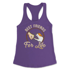 Pug Funny Best Friends For Life Dog Lover graphic Women's Racerback - Purple