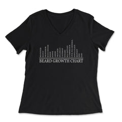 Beard Growth Chart Funny Gift for Beard Lovers graphic - Women's V-Neck Tee - Black