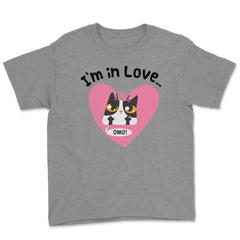 I’m in Love…OMG! Cat t-shirt Funny Humor  Youth Tee - Grey Heather