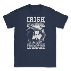 Irish Pride Firefighter St Patrick Unisex T-Shirt - Navy