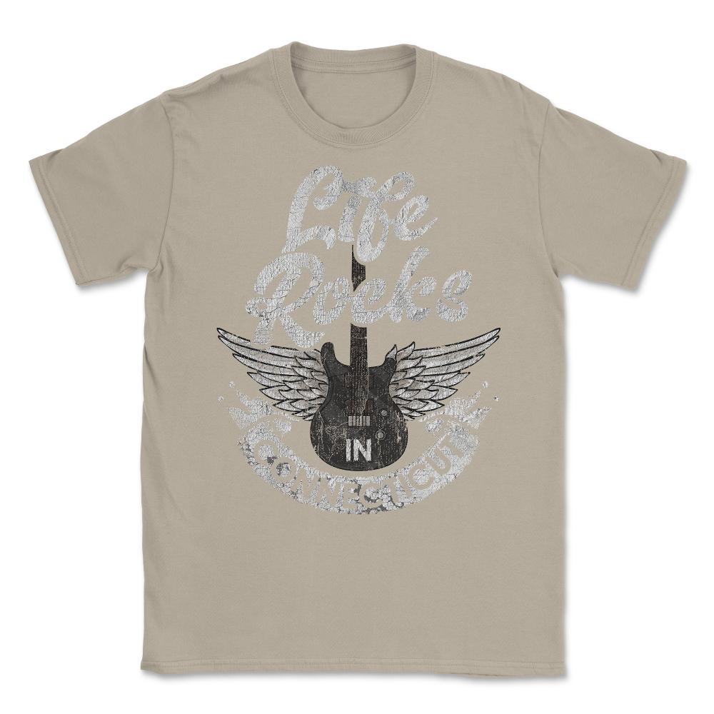 Life Rocks In Connecticut Electric Guitar With Wings print Unisex - Cream