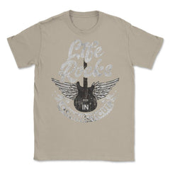 Life Rocks In Connecticut Electric Guitar With Wings print Unisex - Cream