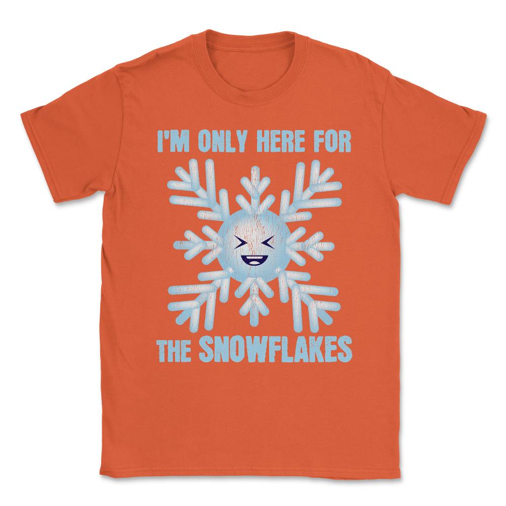 I'm Only Here For The Snowflakes Meme Grunge Style graphic Unisex - Orange
