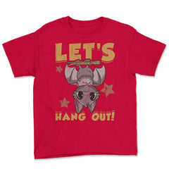 Let’s Hang Out! Cute Kawaii Bat Halloween Grunge Design design Youth - Red
