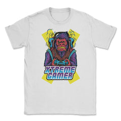 Extreme Gorilla Gamer Funny Humor T-Shirt Tee Shirt Gift Unisex - White