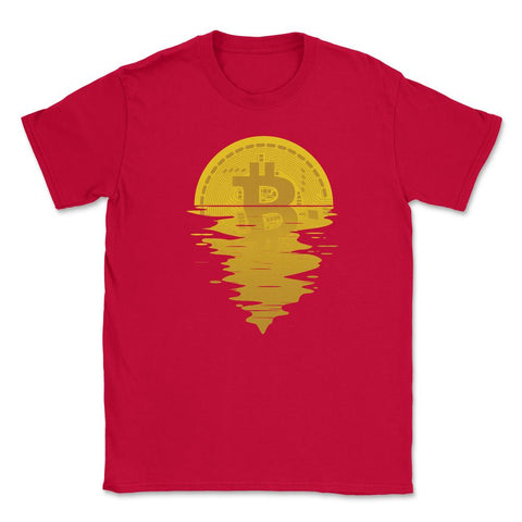 Bitcoin Sunrise Theme For Crypto Investors or Traders print Unisex - Red