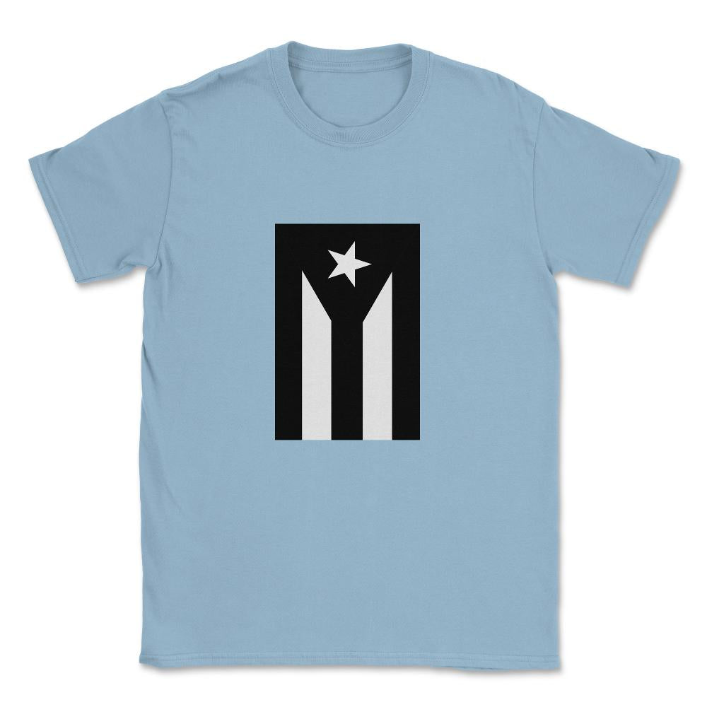 Puerto Rico Black Flag Resiste Boricua by ASJ design Unisex T-Shirt - Light Blue