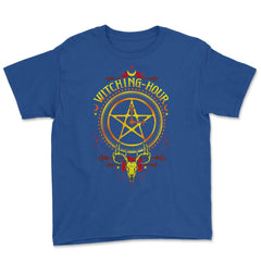 Witching-Hour Pentagram Symbol Halloween Trick or Treat Gift print - Royal Blue