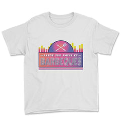 I Love the Smell of BBQ Funny Vaporwave Aesthetic Retro print Youth - White
