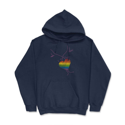 Rainbow Flag Kiss Gay Pride product Hoodie - Navy