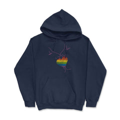 Rainbow Flag Kiss Gay Pride product Hoodie - Navy