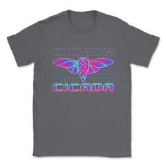 Retro Vintage Vaporwave Cicada Glitch Design product Unisex T-Shirt - Smoke Grey