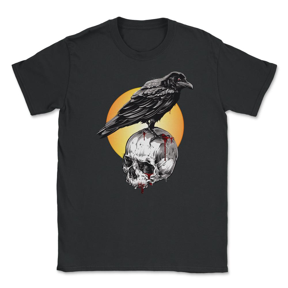 Raven & Skull Circle of Death Halloween T-Shirt Unisex T-Shirt - Black